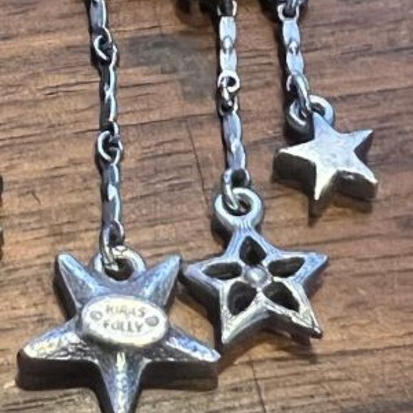 Vintage Kirks Folly Moon and Stars Dangle Clip on earrings - Picture 7 of 9